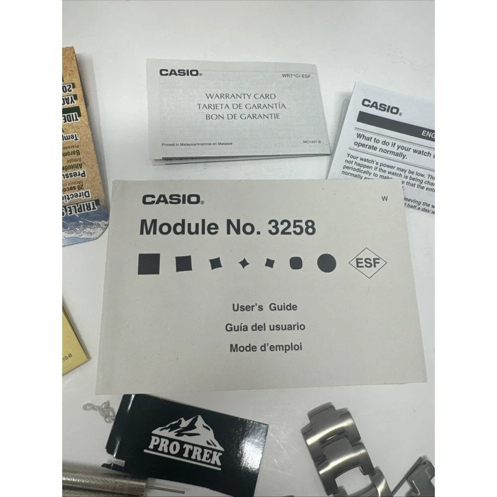 BOX & PAPERWORK ONLY - CASIO PRO TREK Solar Sensor Watch Parts Links - NO WATCH
